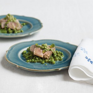 Filet de porc au curry de petits pois