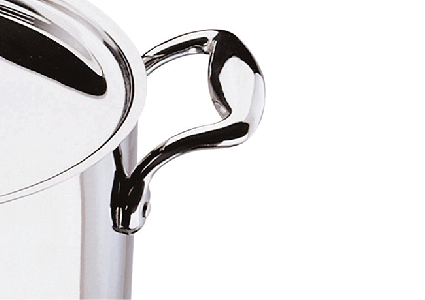 Handvat met klinknagels van dik roestvrij staal Handvat met klinknagels van dik roestvrij staal