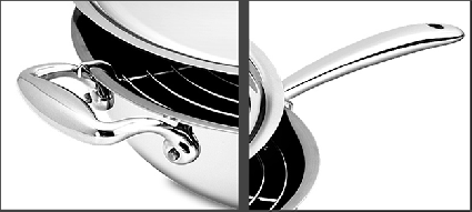 Steel en handvat met klinknagels van dik roestvrij staal Steel en handvat met klinknagels van dik roestvrij staal